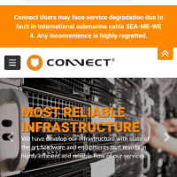 Connect Users may face service degradation due to fault in International submarine cable SEA-ME-WE 4. Any inconvenience is highly regretted.  Toggle navigation